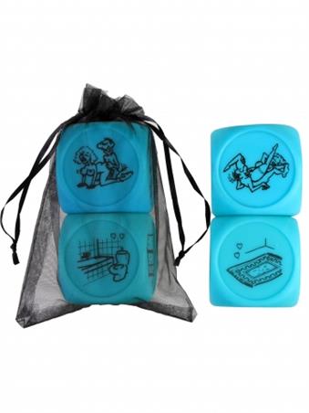 Dados posturas y lugar azules