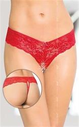 Tanga M-L encaje con abertura frontal n 2440 rojo 2
