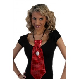 Corbata lentejuelas roja y pito
