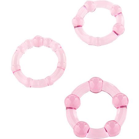 Juego de tres anillas pene rosa sevencreations