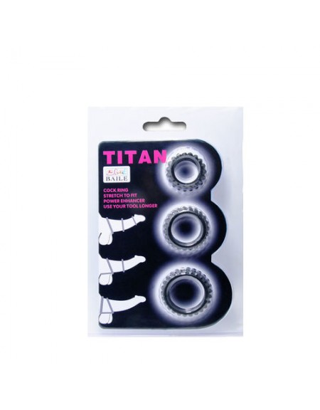 Anillas para pene  titan set 3pcs cock ring