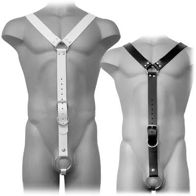 Harness men leather body blanco