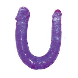 Dildo doble de gelatina flexible baile