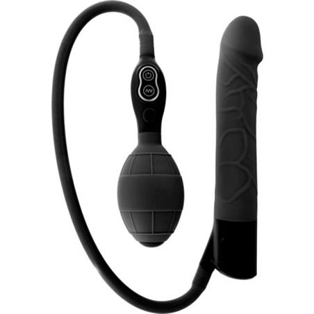 Vibrador negro inflable 100% silicona negro