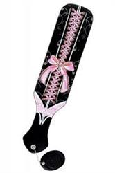 Fusta paddle lacec pink-black 31 cm largo