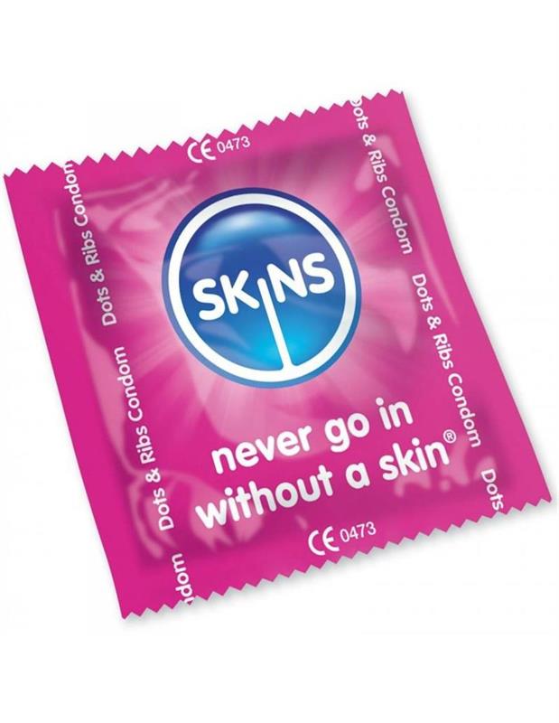 Preservativos con puntos y estrias  skins 1 ud