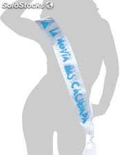 Banda a la novia mas cachonda blanca y letras azules