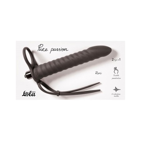 Rori Doble Penetración con anilla Vibrador Anal 10 modos Negro