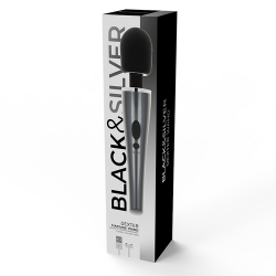 Masajeador black and silver dexter wand recargable 2