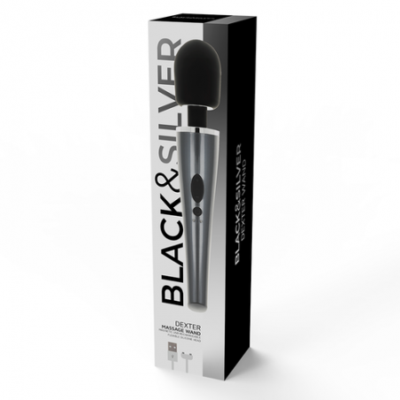 Masajeador black and silver dexter wand recargable