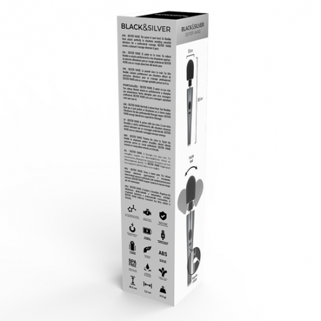 Masajeador black and silver dexter wand recargable