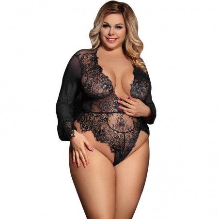 Teddy escotado con flequitos subblime queen plus