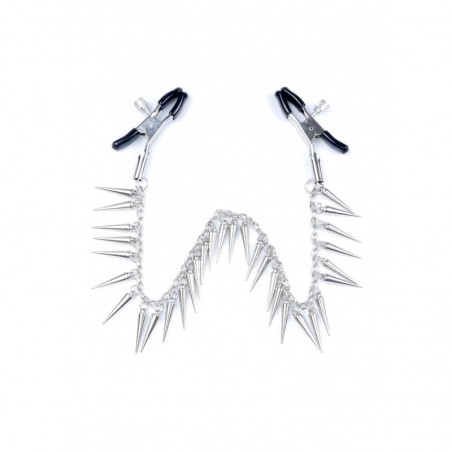 Pinzas para pezones regulables con cadena adornada