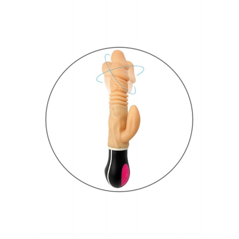 Vibrador Doble Rotador Recargable Up&Down Urano 12modos  27cm