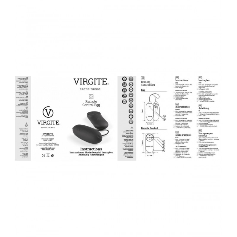 Huevo vibrador G3 virgite recargable