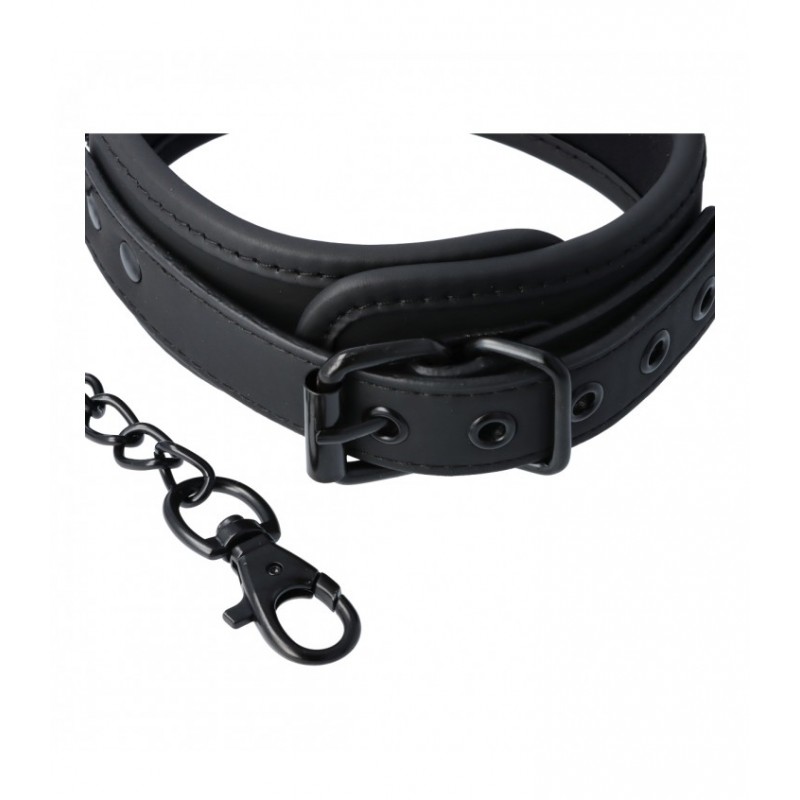Collar con correa negro Ohrgasmic Dark Collection