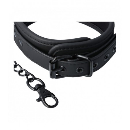 Collar con correa negro Ohrgasmic Dark Collection