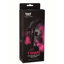 Collar en forma de T y sujeción de muñecas argus fetish 2