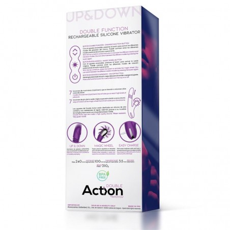 Vibrador up and down y rueda estimuladora action