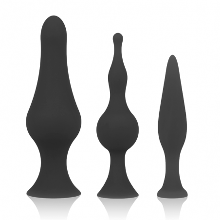 Set plug anales silicona 3 tamaños negro