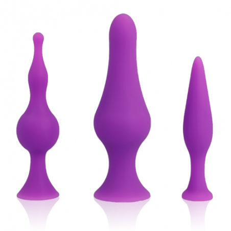 Set plug anales silicona 3 tamaños lila