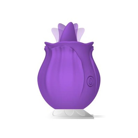 Purplerose Vibrador con Lengua Base Magnética USB