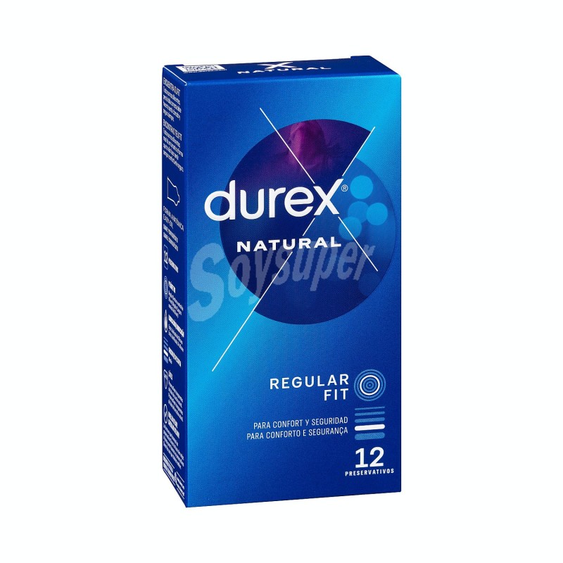 Durex natural regular fit 12 uds