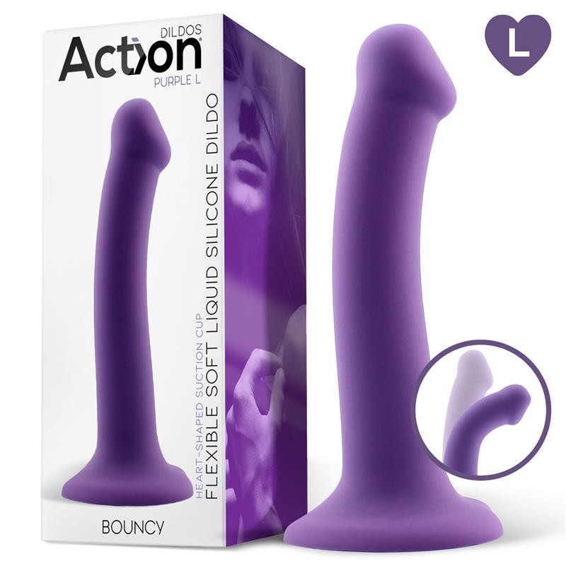 Dildo bouncy silicona hiper flexible 19 cm talla L