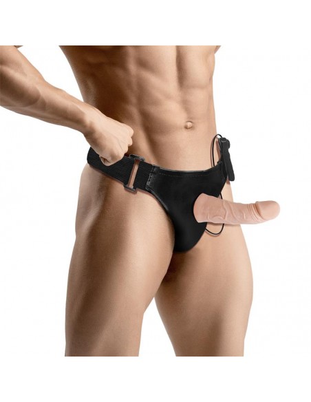 Arnés con Dildo Hueco Desmontable, Vibración y Control Remoto 15cm Eleto