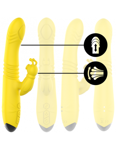 Vibrador multifunción recargable up & down con estimulador de clitoris