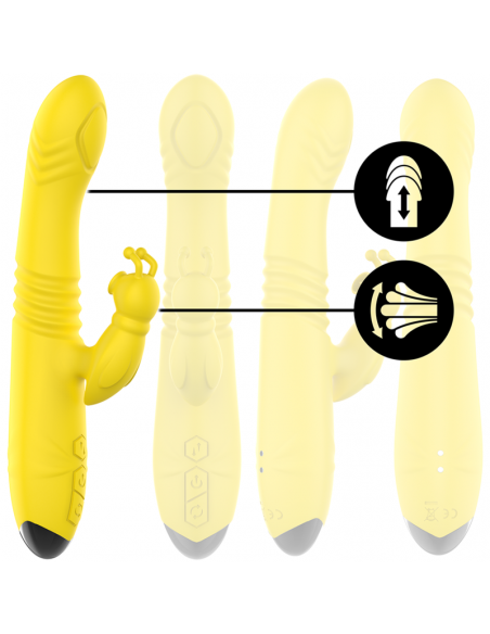 Vibrador multifunción recargable up & down con estimulador de clitoris
