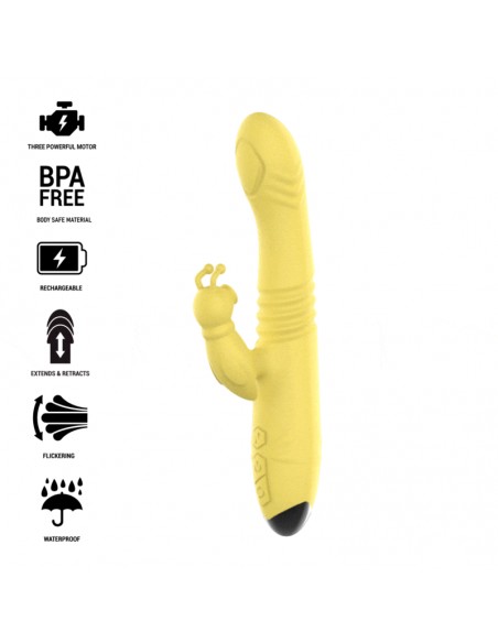 Vibrador multifunción recargable up & down con estimulador de clitoris