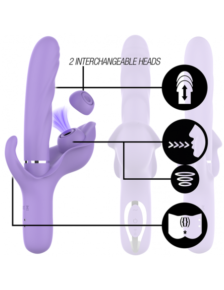 Vibrador multifunción recargable succionador con pulsador