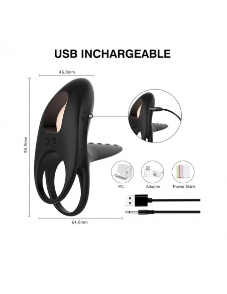 Anillo vibrador con mando a distancia recargable getlov mut