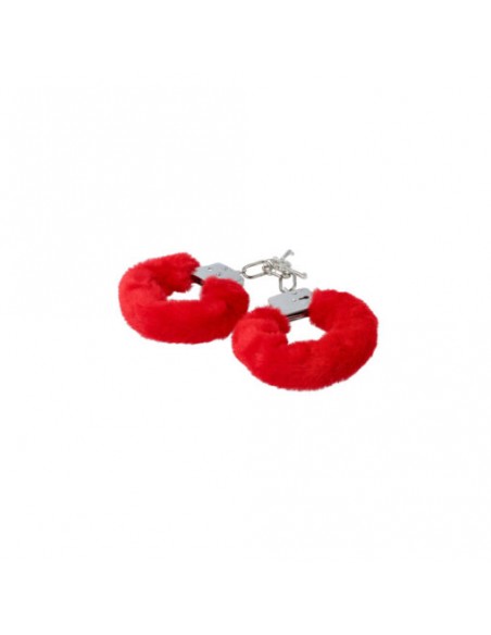 Oh!rgasmic esposas de metal clásicas con peluche rojas