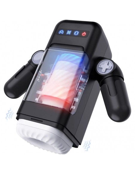 Masturbador masculino con vibracion y funcion calor soporte para moviles game up