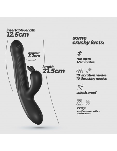 Vibrador conejo con empuje lapin negro