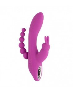 Vibrador triple pleasure morado