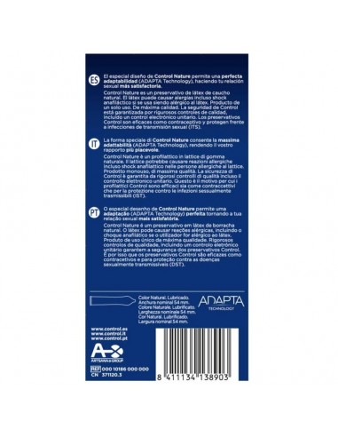Preservativos naturales control 12 uds 54 mm