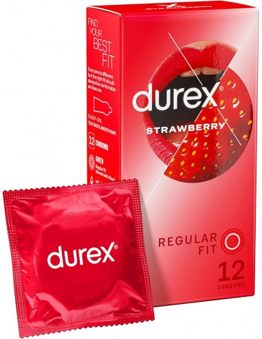 Preservativos durex fresa 12 unds 56 mm