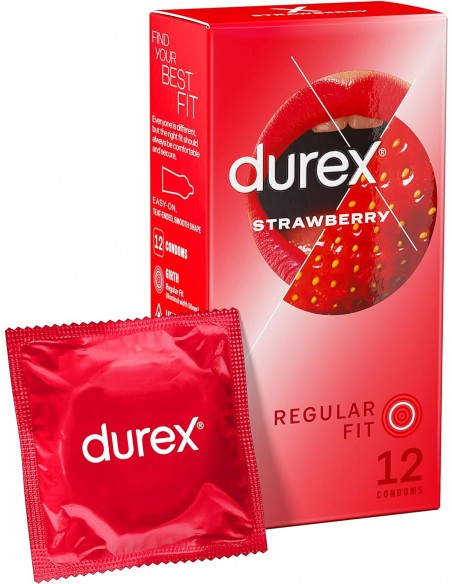 Preservativos durex fresa 12 unds 56 mm