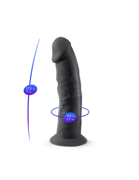 Dildo silexd realista memory negro model 2 7,5 pulgadas 19cm