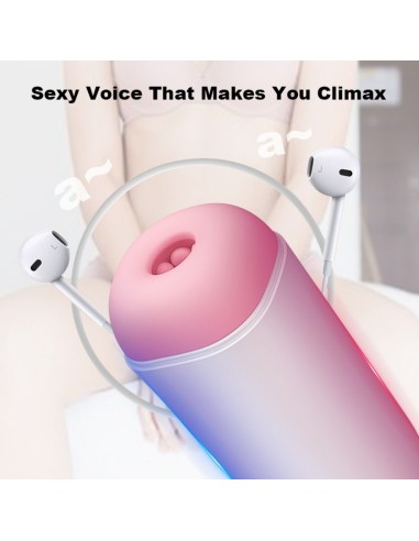 Ano Masturbador Recargable, 8 modos de vibración, con voz. Masturbador Ciberskin