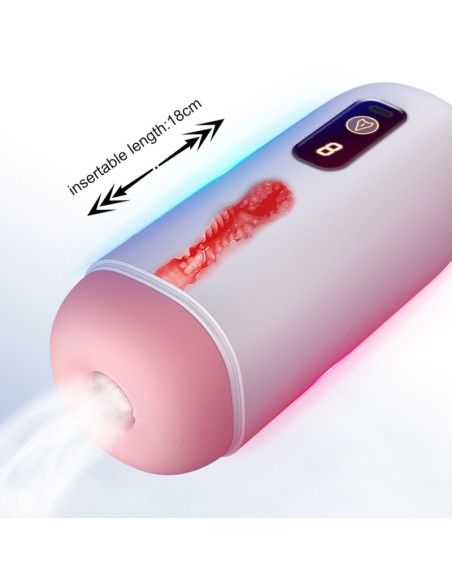 Ano Masturbador Recargable, 8 modos de vibración, con voz Ciberskin